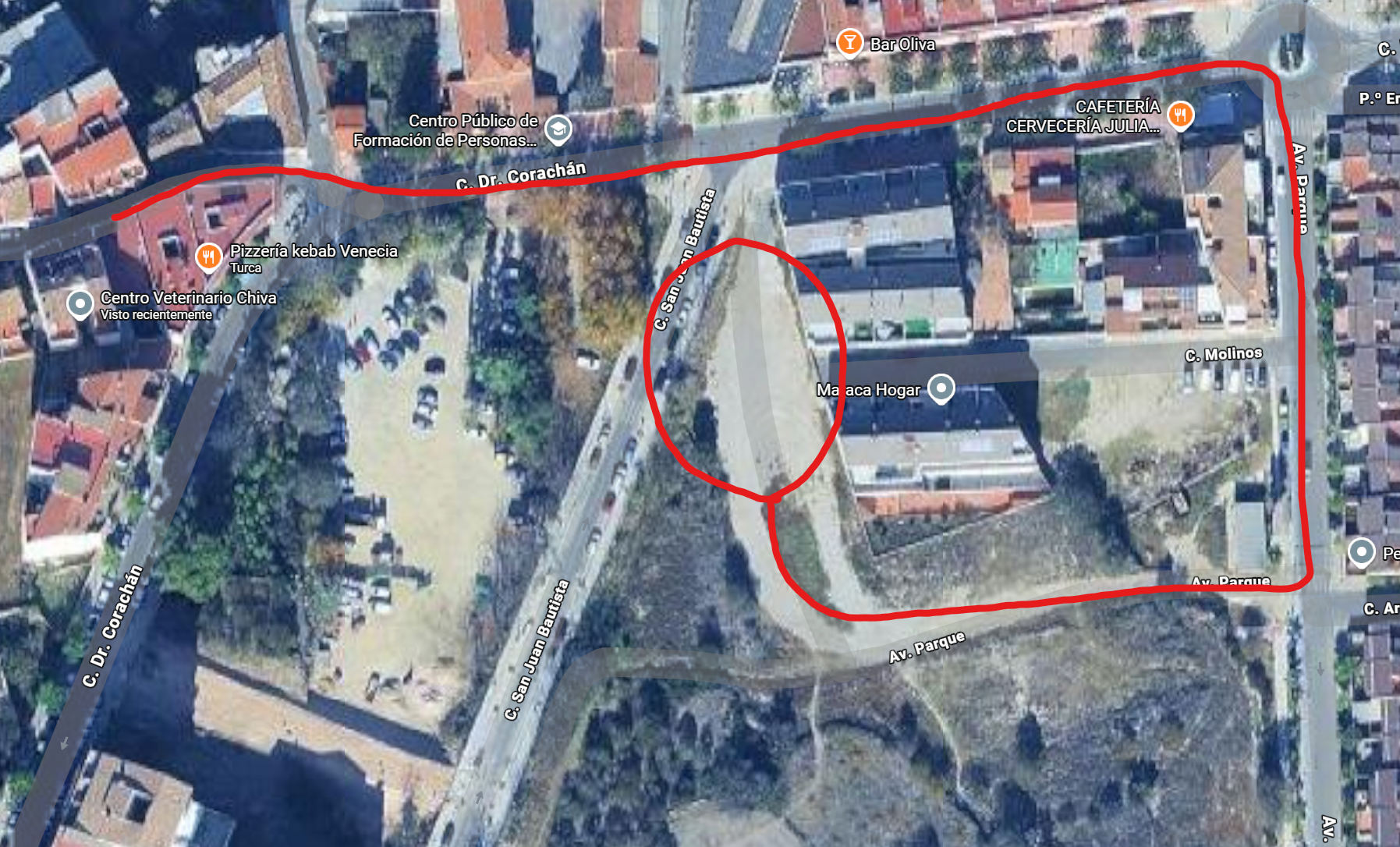 Instrucciones desde la clínica al parking